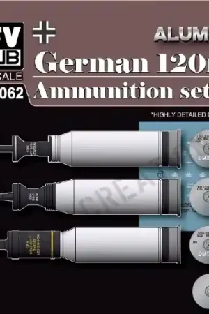 Superprijs 1 35 AFV Club AG35062 German 120mm Ammunition set (B) - Aluminium Accessoires set