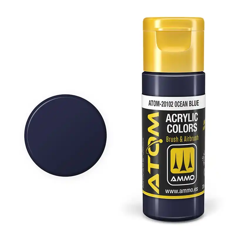 AMMO MIG 20102 ATOM - Ocean Blue - Acryl - 20ml Verf flesje Op = Op
