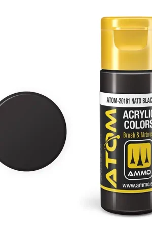 Snelle Levering AMMO MIG 20161 ATOM - Nato Black - Acryl - 20ml Verf flesje