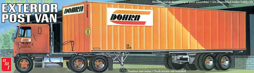 1 25 AMT 1357 Dohrn Fruehauf - Exterior Post Van Trailer Plastic Modelbouwpakket Op = Op