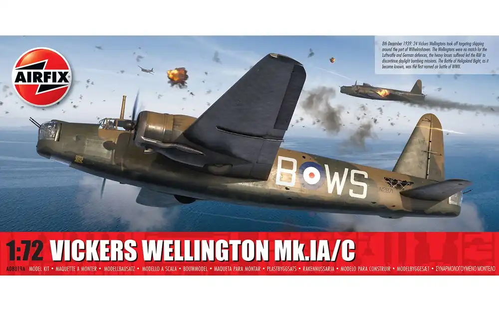 1 72 Airfix 08019A Vickers Wellington Mk.IA/C Plane Plastic Modelbouwpakket Direct Beschikbaar