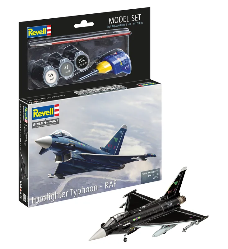 1 144 Revell 63796 Eurofighter Typhoon - RAF - Straaljager - Model Set Plastic Modelbouwpakket Gereduceerde Prijs