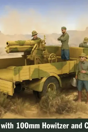 1 35 IBG Models 35065 3Ro Italian Truck with 100mm Howitzer - and Crew Plastic Modelbouwpakket Aanbieding