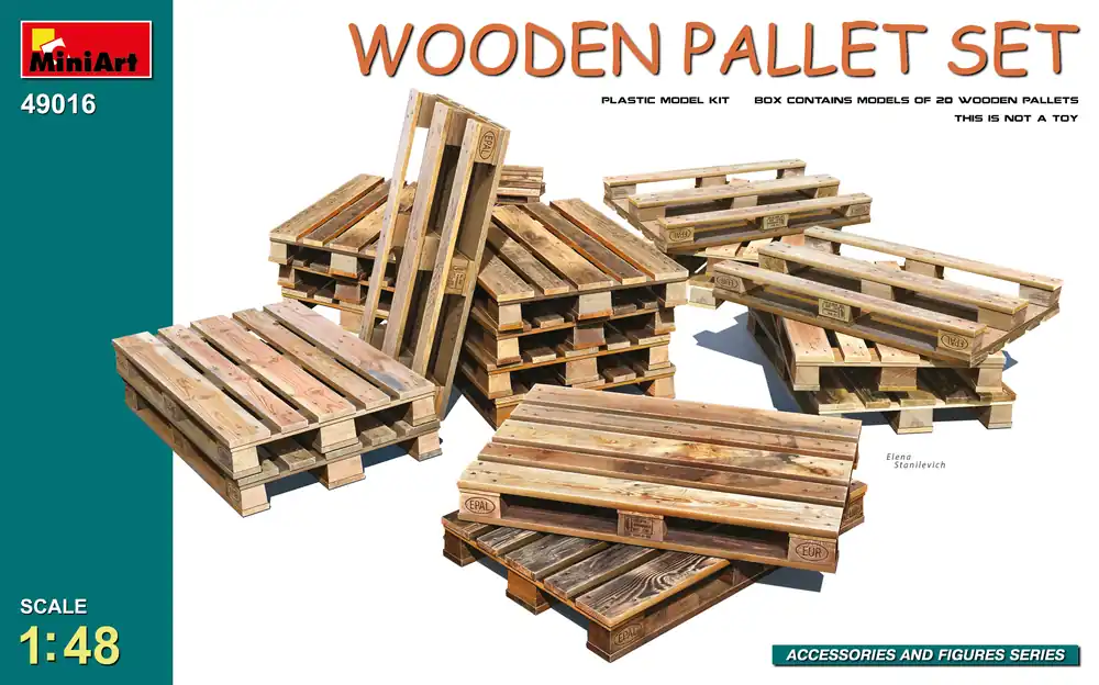Actieprijs 1 48 MiniArt 49016 Houten Pallet Set voor Diorama - 20 Stuks Plastic Modelbouwpakket