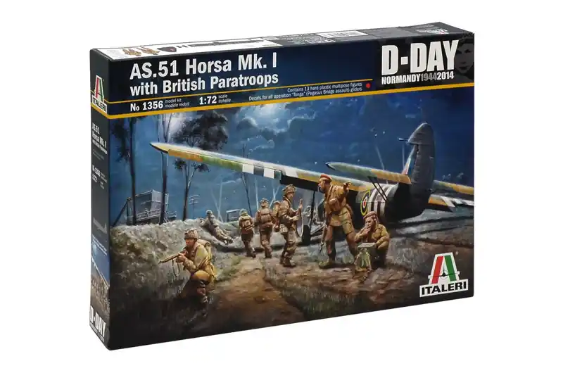 1 72 Italeri 1356 AS.51 Horsa Mk.I with British Paratroops - 75 Anniversary D-Day 1944 2019 Plastic Modelbouwpakket Uitverkoop