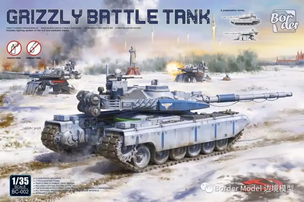 1 35 Border Model BC002 Grizzly Battle Tank - Red Alert 2 Plastic Modelbouwpakket Seizoensaanbieding