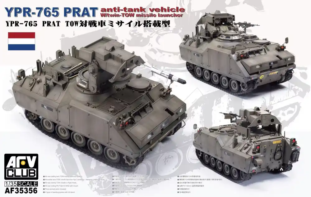 Seizoensaanbieding 1 35 AFV Club 35356 YPR-765 PRAT with Tow Launcher Plastic Modelbouwpakket