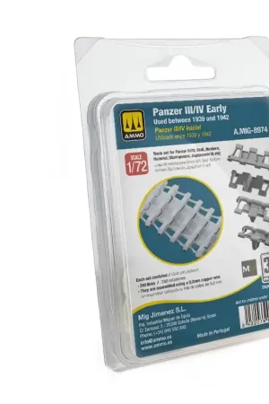 1 72 AMMO MIG 8974 Panzer III/IV Early 1939/1942 Tracks Set - Resin Detailing Set Resin onderdeel Koopje