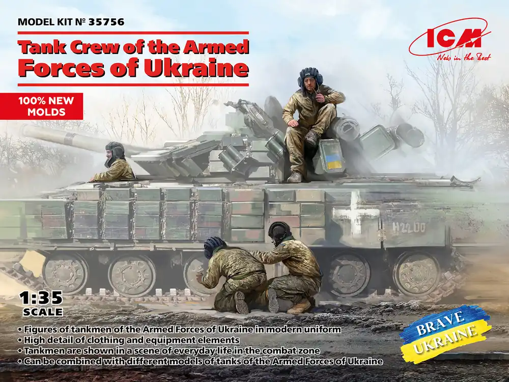 1 35 ICM 35756 Tank Crew of the Armed Forces of Ukraine - Figuren Plastic Modelbouwpakket Laatste Versie