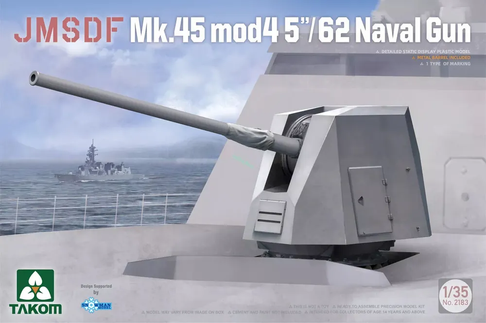 1 35 Takom 2183 JMSDF Mk.45 Mod 4 5"/62 Naval Gun - 5 inch/54 caliber Mark 45 gun Plastic Modelbouwpakket Hete Deal