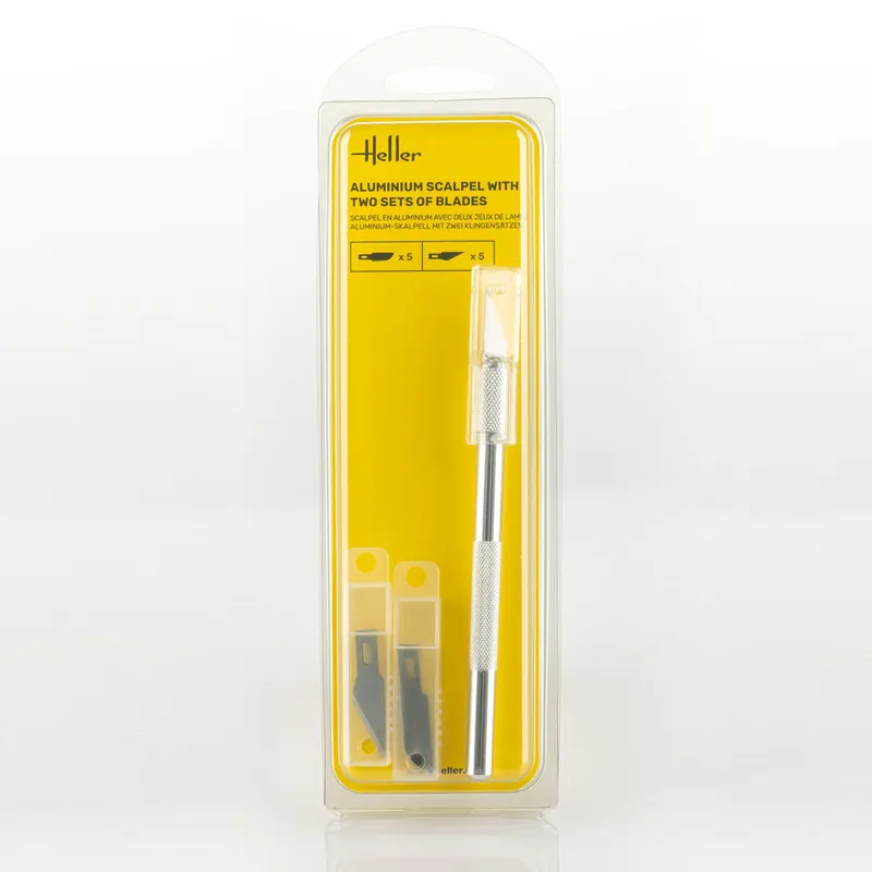 Uitverkoop Heller 99009 Hobby Aluminium scalpel met fijne punt en 10 reserve mesjes Gereedschap