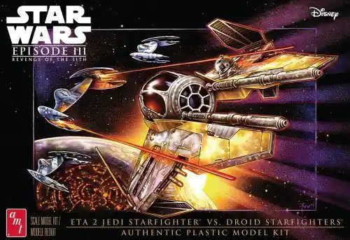 1 48 AMT 1436 Star Wars - The Phantom Menace Jedi Starf Plastic Modelbouwpakket Fabrieksprijs