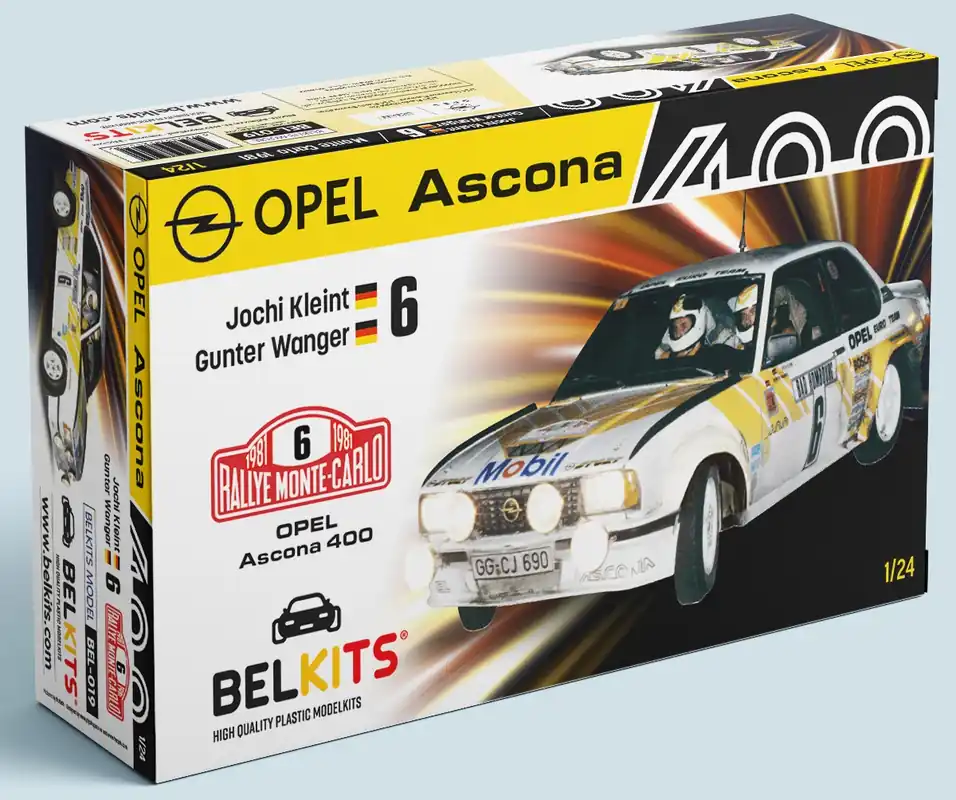 1 24 Belkits 019 Opel Ascona 400 - Rally Monte Carlo 1981 - Rally Auto Plastic Modelbouwpakket Koopje