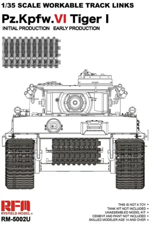1 35 Rye Field Model 5002U Tiger I Eerste Vroege Productie - Upgrade-versie met Werkbare Tracklinks Plastic Modelbouwpakket Koop Vandaag