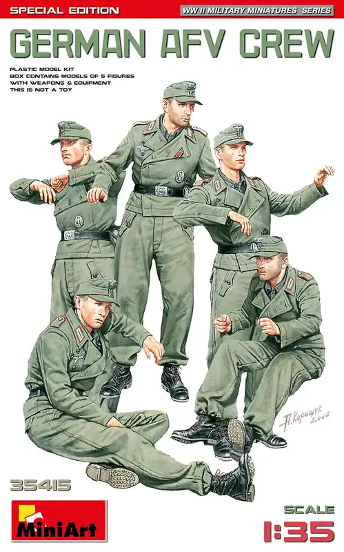 Dagaanbieding 1 35 MiniArt 35415 Duitse Soldaten WWII - AFV Crew - 5 Figuren Plastic Modelbouwpakket