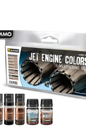 Voordeelprijs AMMO MIG 7445 Straaljager Motoren Kleuren - Verweringsset - 4x17ml en 2x35ml Effecten set