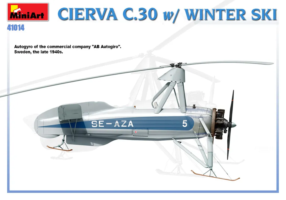 1 35 MiniArt 41014 Cierva C.30 met Winter Ski‘s - Helikopter Plastic Modelbouwpakket Beperkt Aanbod