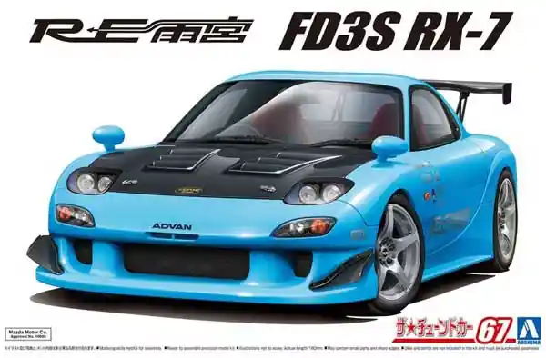 Beperkte Voorraad 1 24 Aoshima 05626 Mazda RX-7 - RE Amemiya FD3S RX-7 ‘99 - Sport Auto Plastic Modelbouwpakket