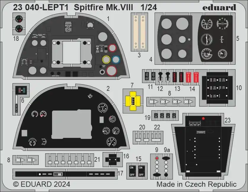 1 24 Eduard 23040 Accessoires voor Spitfire Mk.VIII - Airfix Photo-etch Nu Kopen