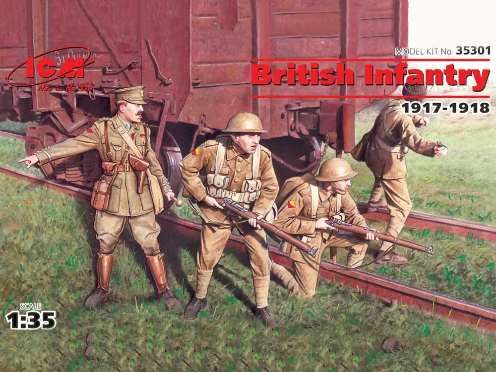 Betrouwbaar 1 35 ICM 35301 British Infantry (1917-1918) Plastic Modelbouwpakket