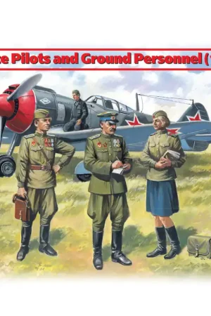 Meest Verkocht 1 48 ICM 48084 Soviet Air Force Pilots and Ground Personnel (1943-1945) Plastic Modelbouwpakket