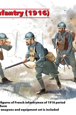 1 35 ICM 35691 French Infantry (1916) (4 figures) Plastic Modelbouwpakket Meest Verkocht