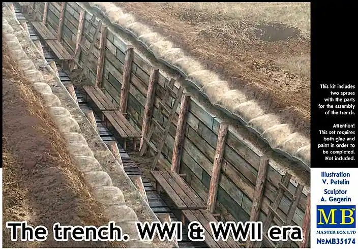 1 35 Master Box 35174 The Trench WWI and WWII era. Plastic Modelbouwpakket Hoge Kwaliteit