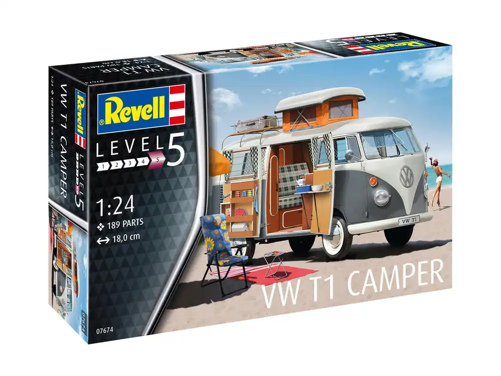 Rechtstreeks Van De Fabrikant 1 24 Revell 07674 VW Volkswagen T1 Camper Plastic Modelbouwpakket