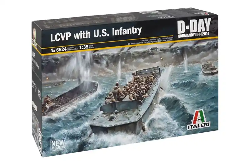 Beperkte Voorraad 1 35 Italeri 6524 LCVP with U.S. Infantry Plastic Modelbouwpakket