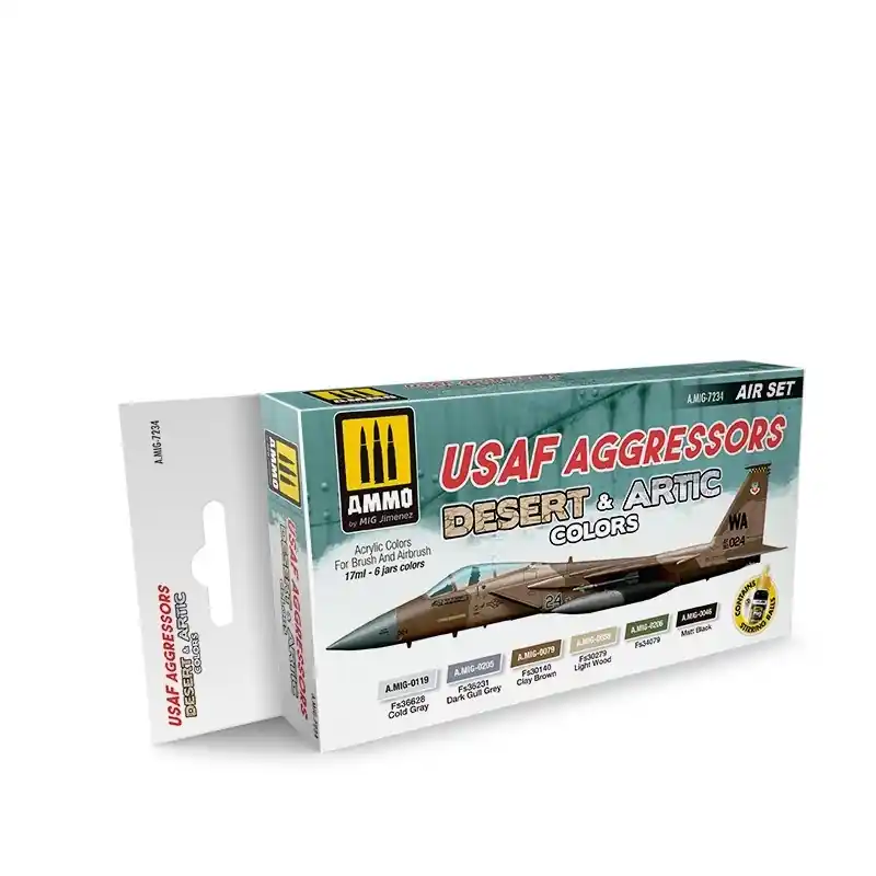 AMMO MIG 7234 UASF Aggressors Desert & Artic - Acryl Set Verf set Exclusieve Aanbieding