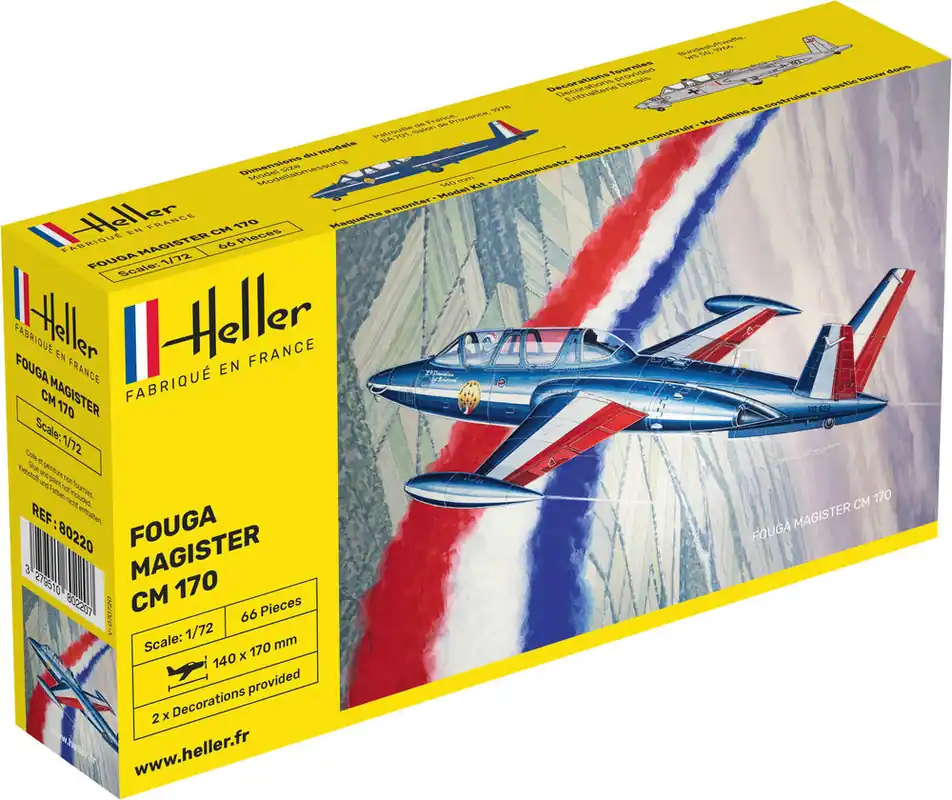 Finale Uitverkoop 1 72 Heller 80220 Fouga Magister CM 170 Plastic Modelbouwpakket