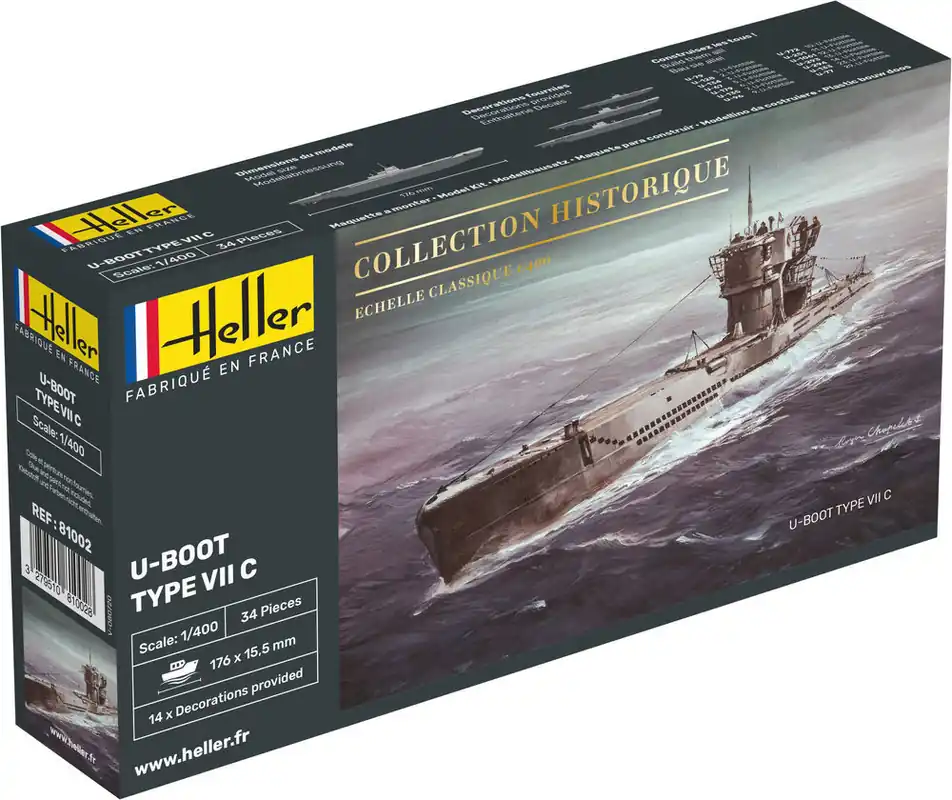 Must-Have 1 400 Heller 81002 U-Boot Type VII C Plastic Modelbouwpakket