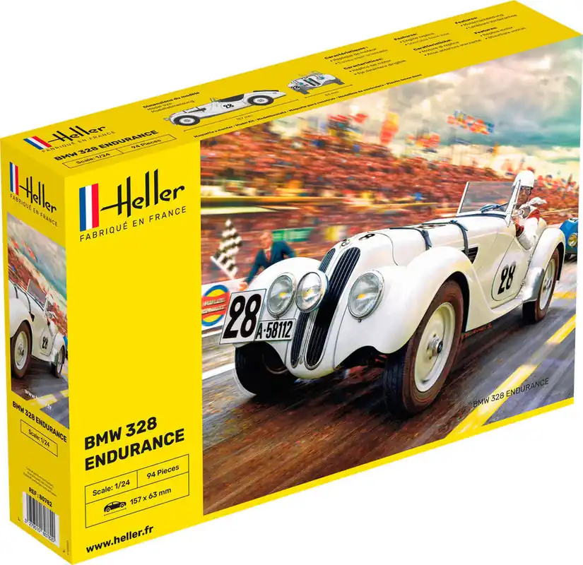 Seizoensaanbieding 1 24 Heller 80782 BMW 328 Endurance Car Plastic Modelbouwpakket