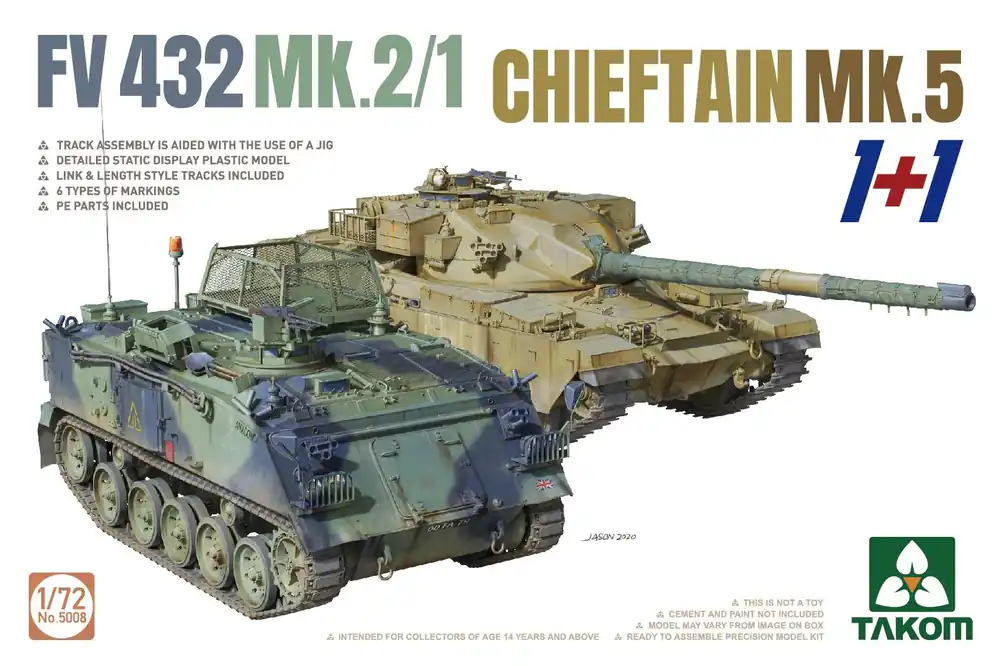 Actieprijs 1 72 Takom 5008 FV432 Mk.2/1 Chieftain Mk. 5 1+1 Plastic Modelbouwpakket