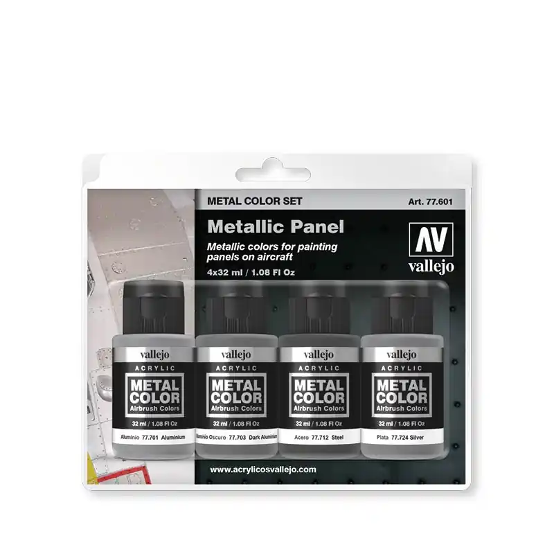 Vallejo 77601 Metallic Panel - Metal Color Set Verf set Favoriet