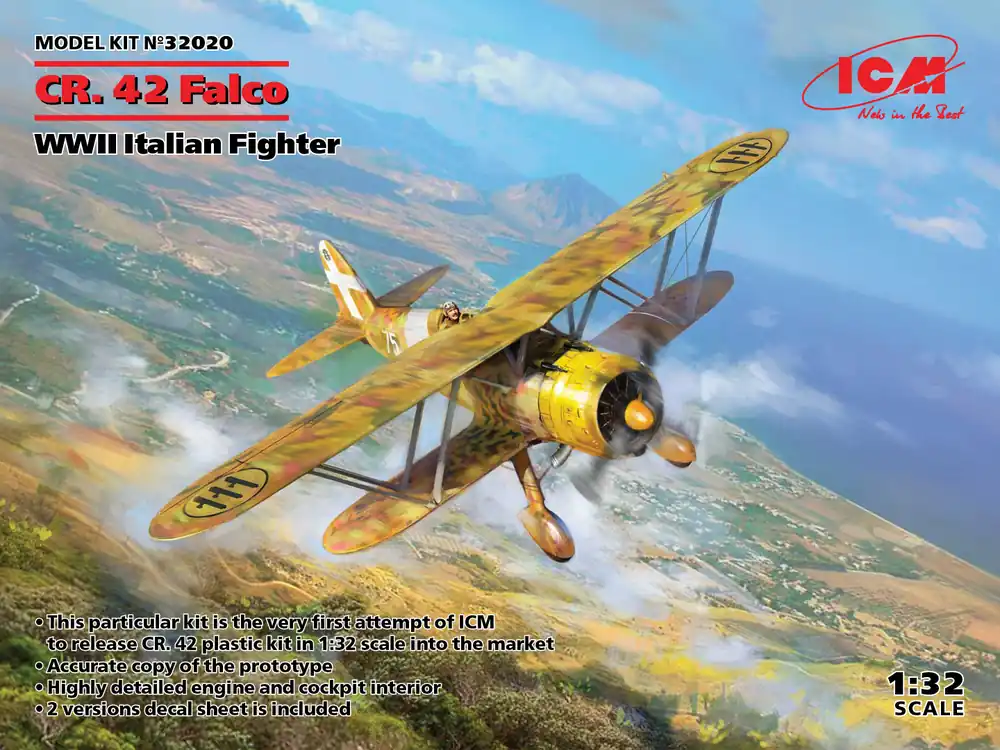 1 32 ICM 32020 CR.42 Falco WWII Italian Fighter Plastic Modelbouwpakket Meest Verkocht