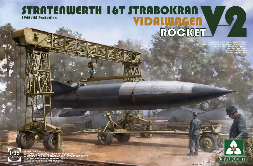 1 35 Takom 2123 Stratenwerth 16T Strabokran Vidalwagen V2 Rocket Plastic Modelbouwpakket Premium