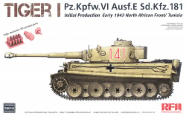 1 35 Rye Field Model 5001U Tiger I Initial Production - Early 1943 North African Front/Tunisia Plastic Modelbouwpakket Express Levering