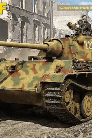1 35 Rye Field Model 5045 German Medium Tank Sd.Kfz.171 Panther Ausf. F w/ workable track, Kw.K L/70 & Kw.K L/100 Plastic Modelbouwpakket Premium