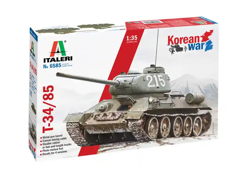 Favoriet 1 35 Italeri 6585 T-34/85 Tank Korean War Plastic Modelbouwpakket