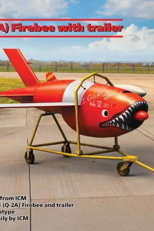 Lage Kosten 1 48 ICM 48400 Q-2A (KDA-1) Firebee with trailer (1 airplane and trailer) Plastic Modelbouwpakket
