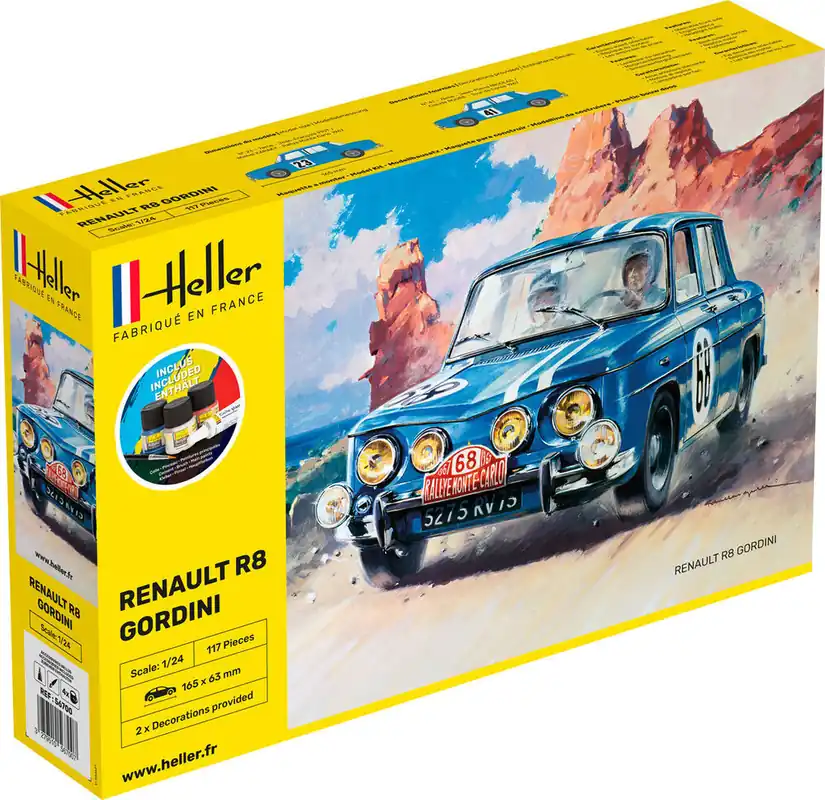 Veilige Betaling 1 24 Heller 56700 Renault R8 Gordini Car - Starter Kit Plastic Modelbouwpakket