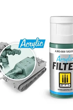 AMMO MIG 0809 Acrylic Filter Turquoise - 15ml Effecten potje Koopje