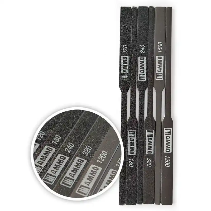 Nu Kopen AMMO MIG 8567 Tapered Sanding Sticks 120/180/240/320/1200/1500 grit Schuur-papier, blok of stick