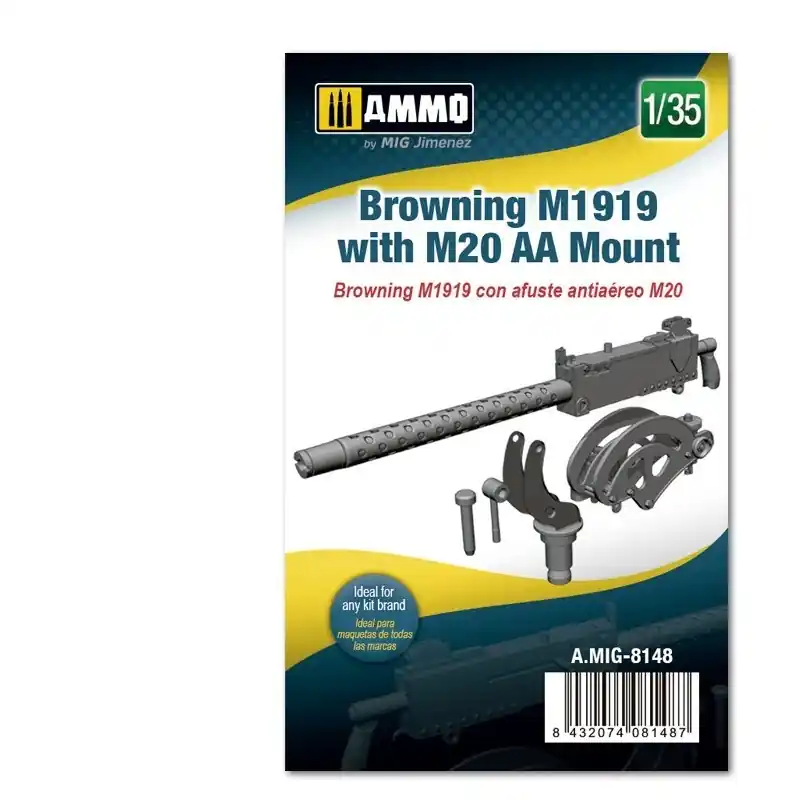 1 35 AMMO MIG 8148 Browning M1919 w M20 AA Mount Resin onderdeel Express Levering
