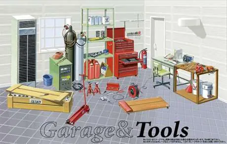 Snelle Levering 1 24 Fujimi 11505 Diorama Garage Tools nr.2 Plastic Modelbouwpakket