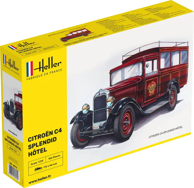 1 24 Heller 80713 Citroen C4 - Splendid Hotel Bus Plastic Modelbouwpakket Dagaanbieding