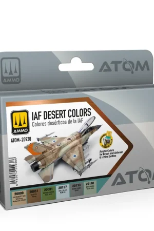 Veilige Betaling AMMO MIG 20938 ATOM - IAF Woestijn Vliegtuig Kleuren - Acryl Set 6x20ml Verf set