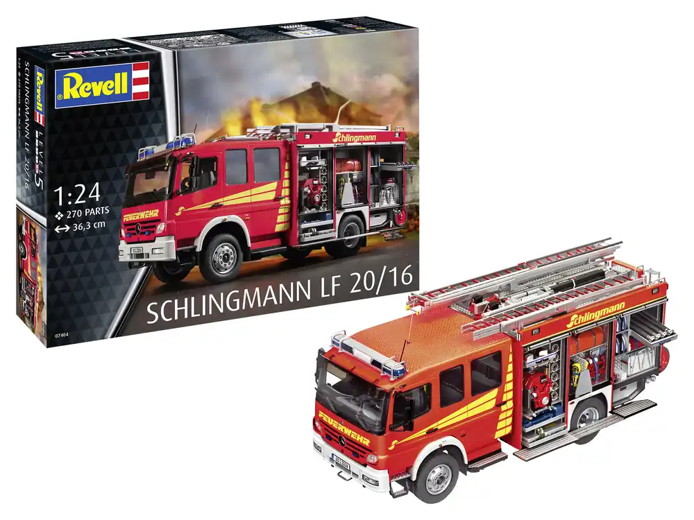 1 24 Revell 07404 Mercedes-Benz Atego 1529 AF Schlingmann LF20/16 - Brandweerwagen Plastic Modelbouwpakket Betrouwbaar