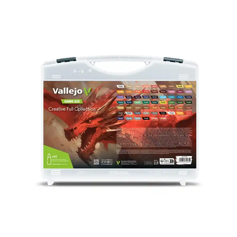 Vallejo 72185 Game Air - Creatieve Kleuren - Volledige Collectie. - Koffer -Acryl Set - 60x18ml Verf set Koop Vandaag